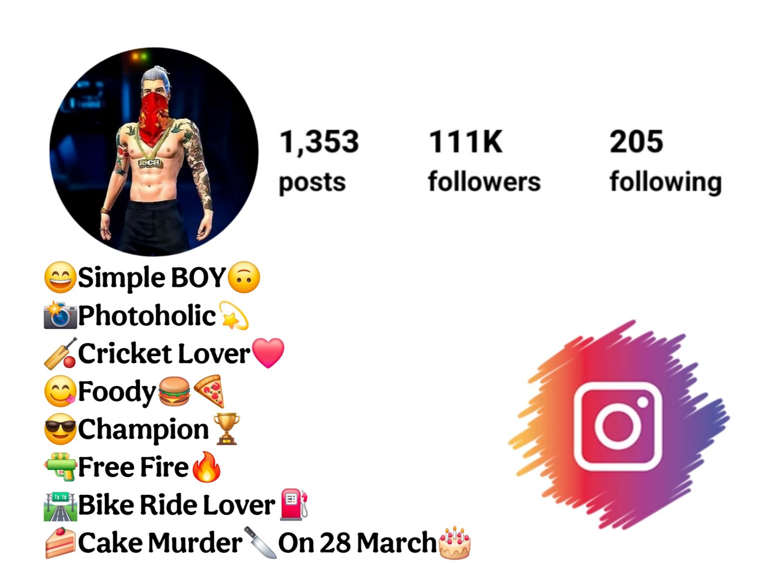 Free Fire Bio For Instagram For Boys