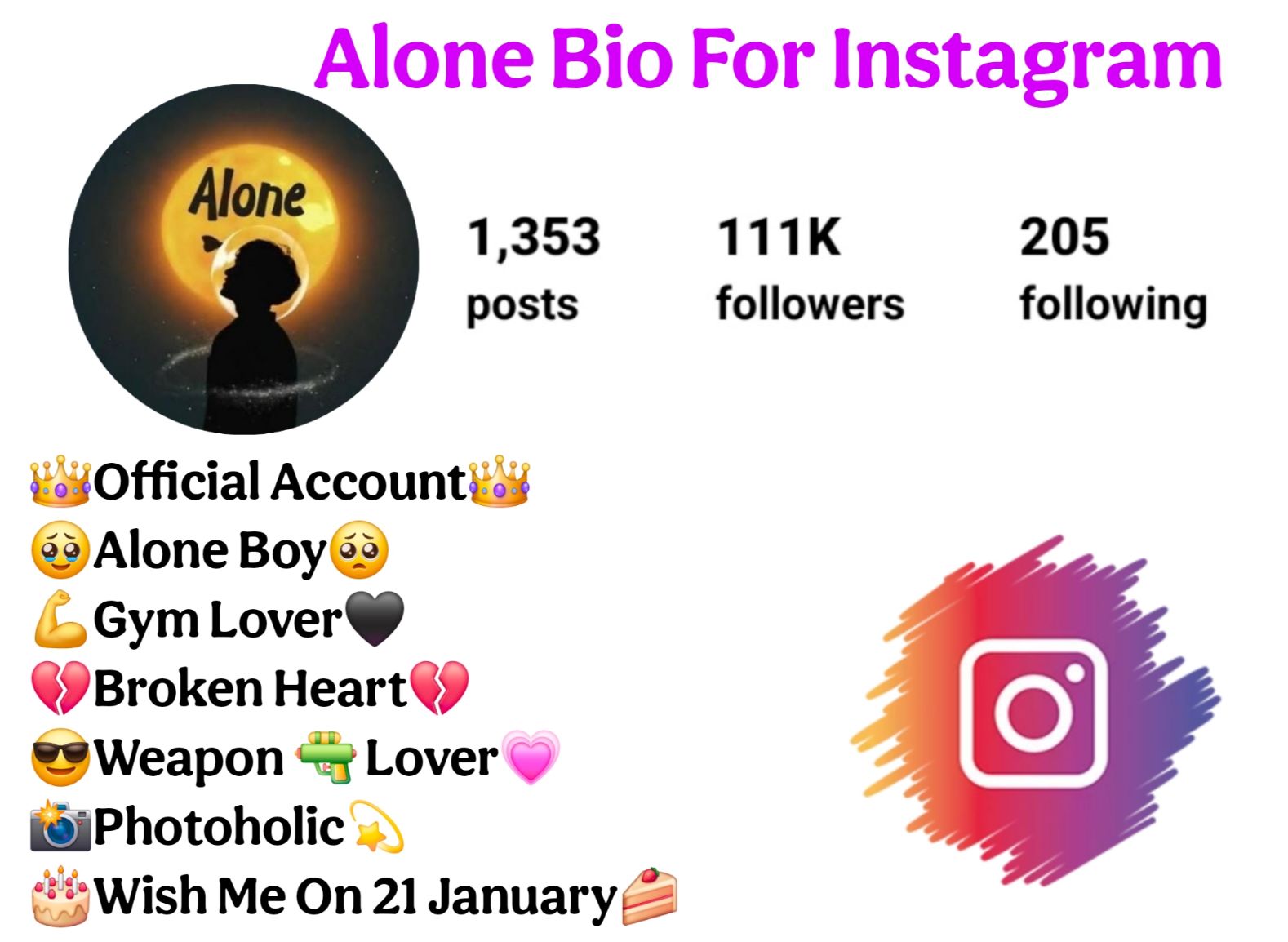 Alone Bio For Instagram