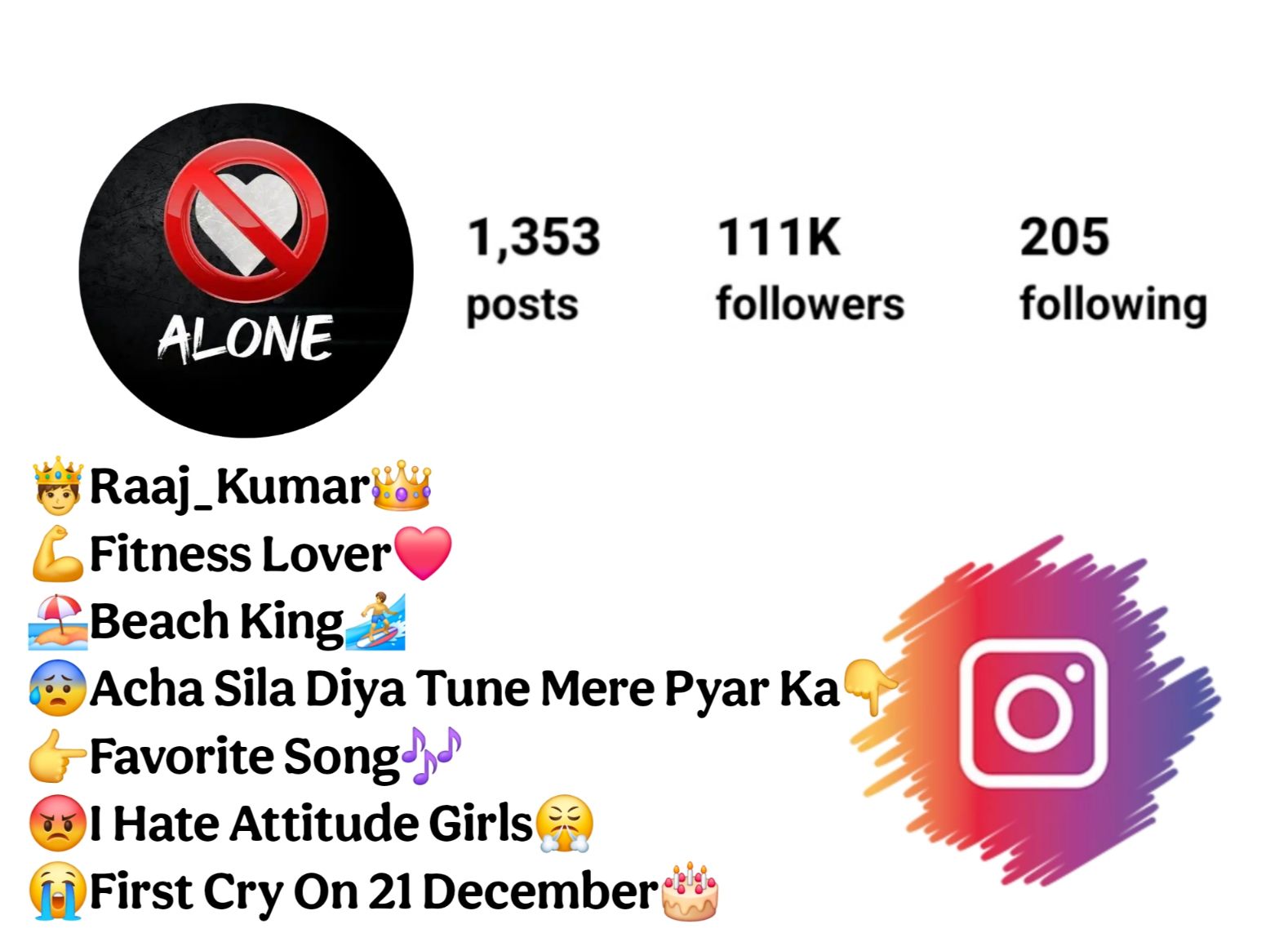 Sad Alone Bio For Instagram