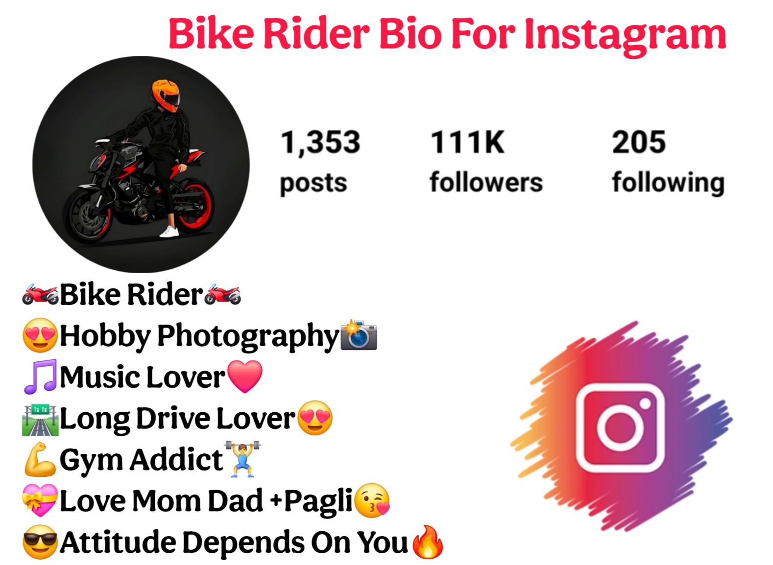 Bike Rider Bio For Instagram