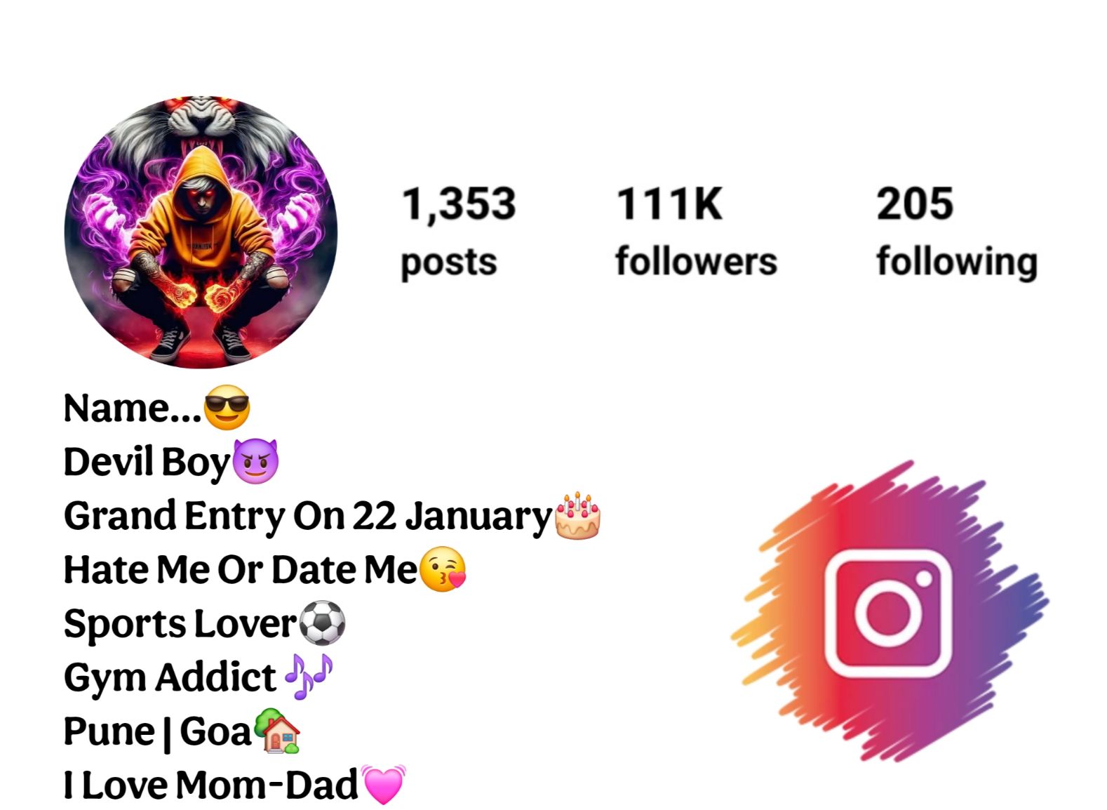 Instagram Devil Bio