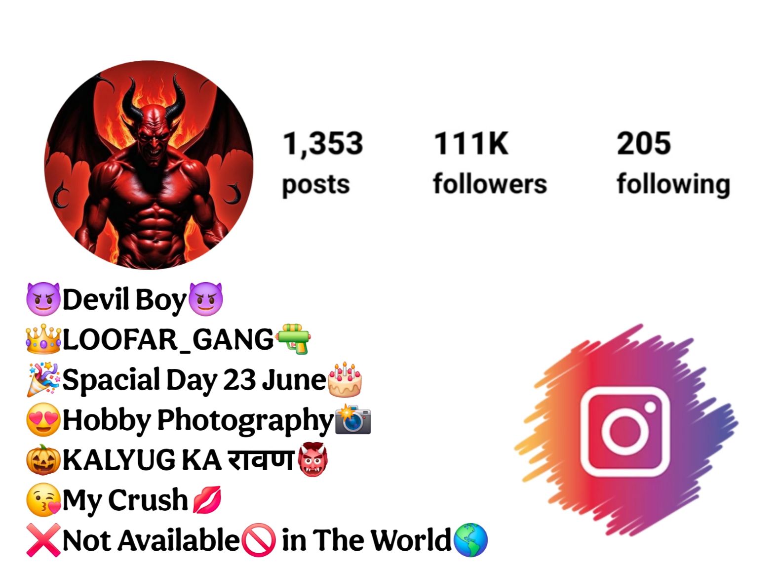 Devil Bio For Instagram