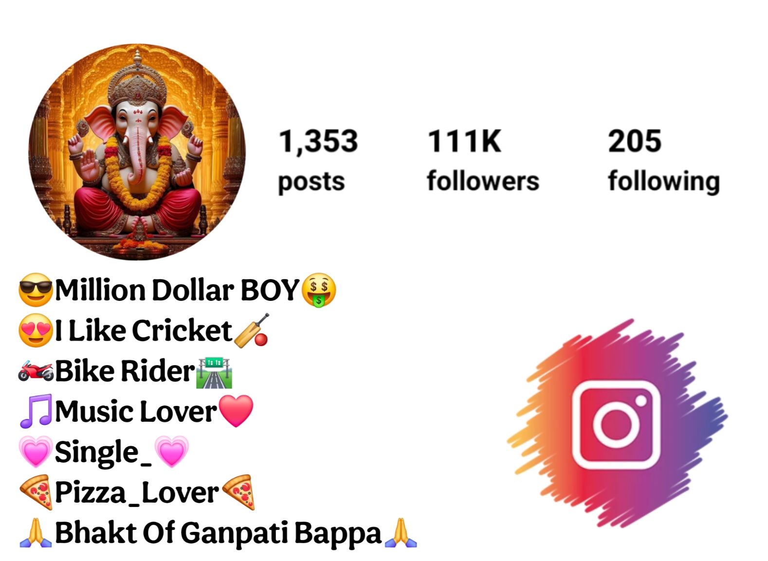 Ganpati Bappa Lover Bio For Instagram