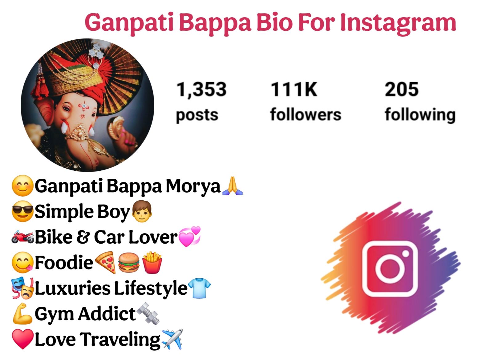 Ganpati Bappa Bio For Instagram