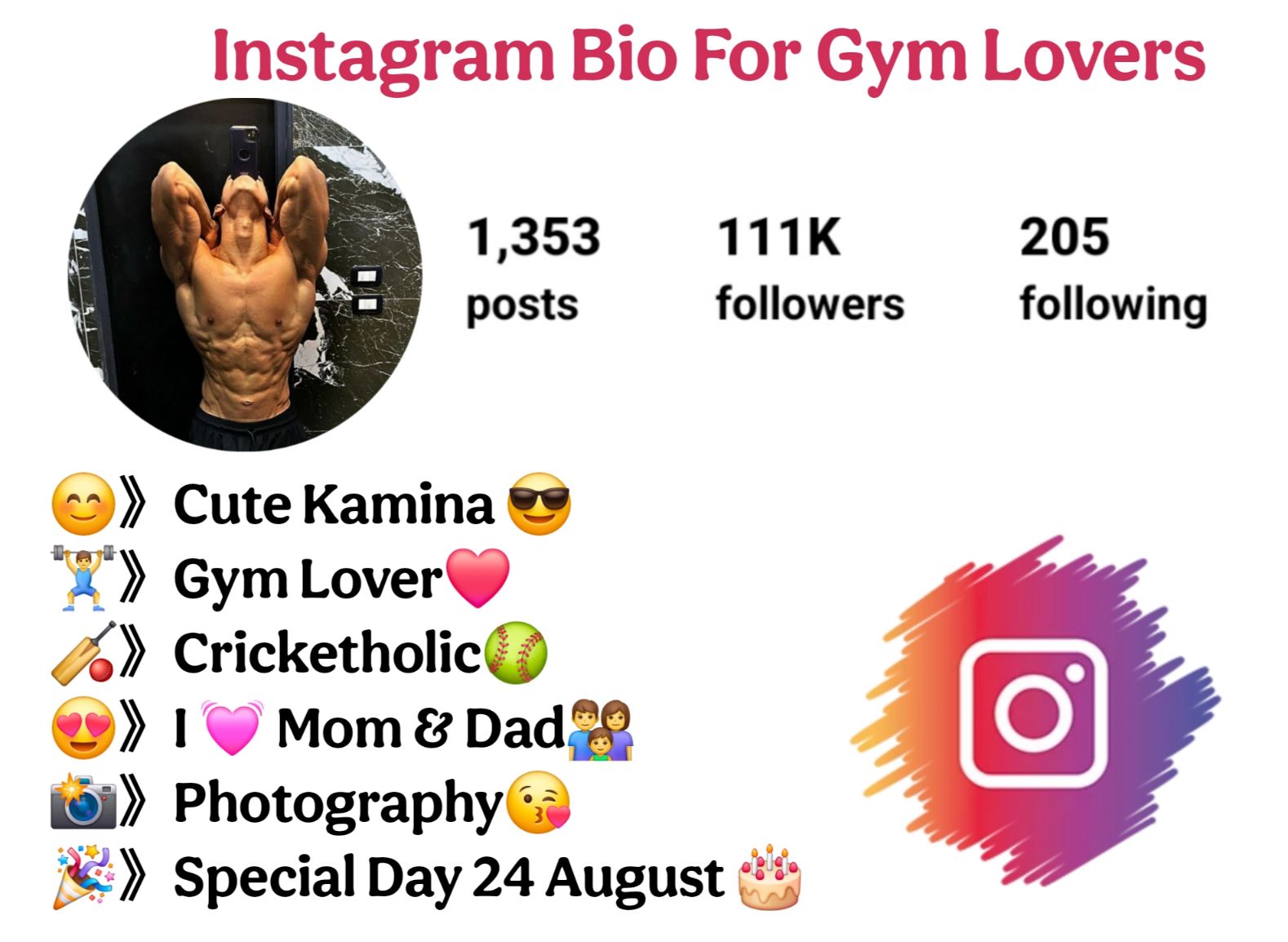 Instagram Bio Gym Lovers