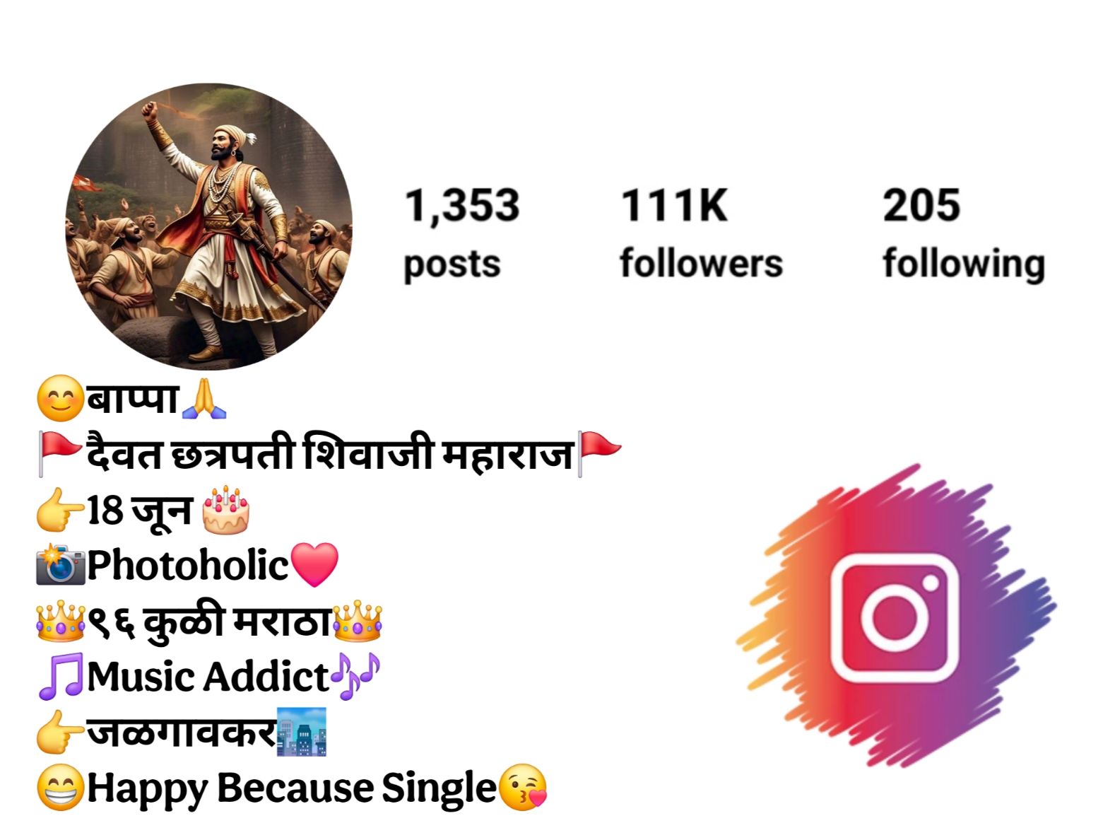 Instagram Bio Jay Shivaji Maharaj