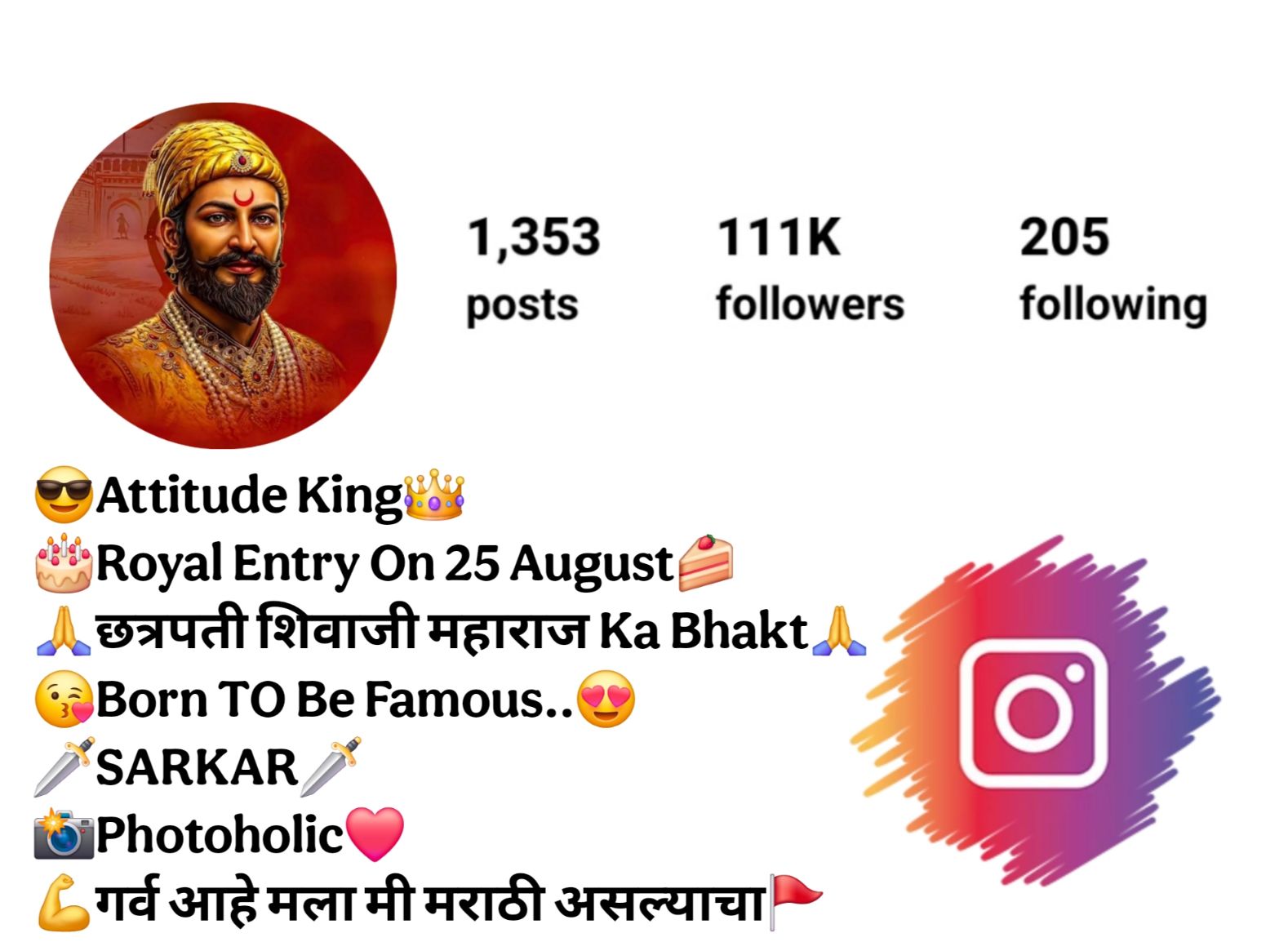 Shivaji Maharaj Bio For Instagram